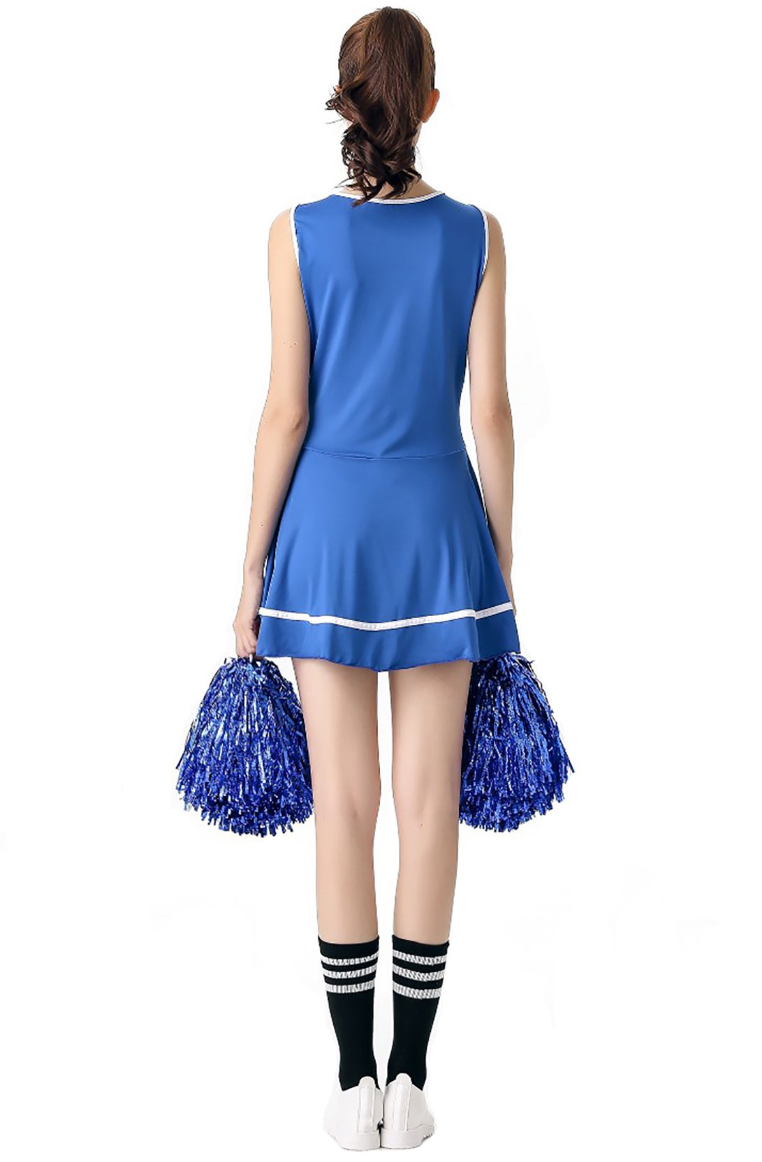 ThreeH Costume Cheerleader Blu Taglia Media con Scritta