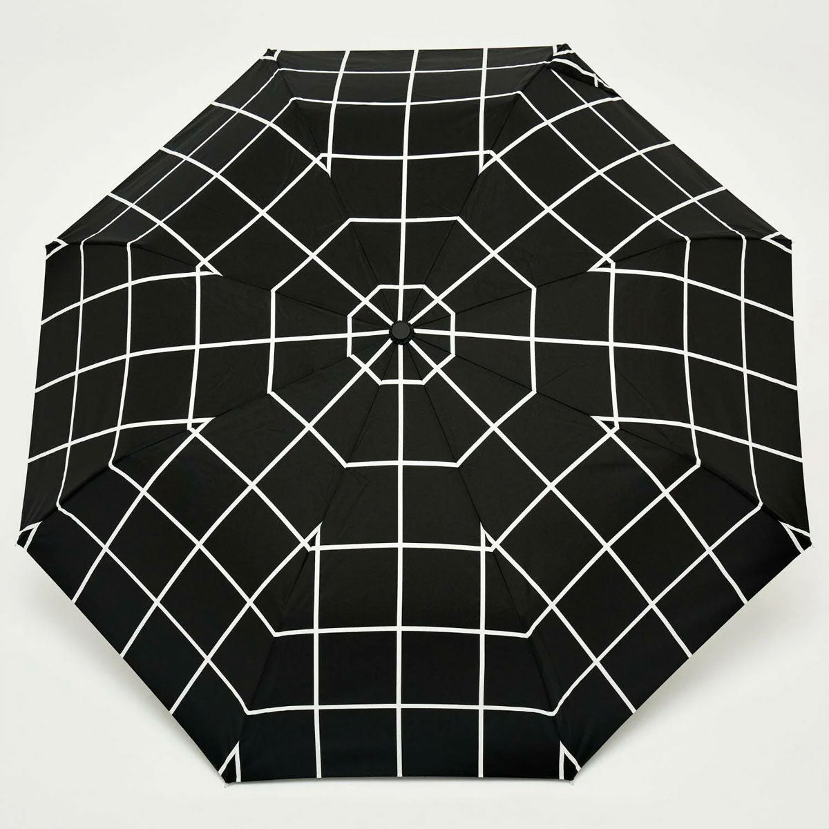 Original Duckhead Black Grid ombrello compatto antipioggia riciclato