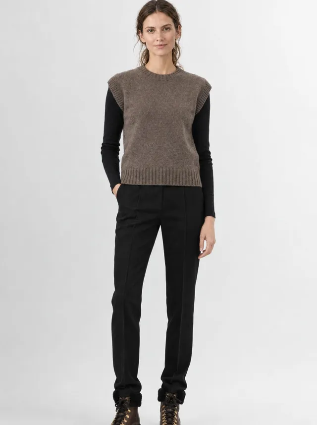 Pipolaki Barbara gilet donna ecru in lana e alpaca