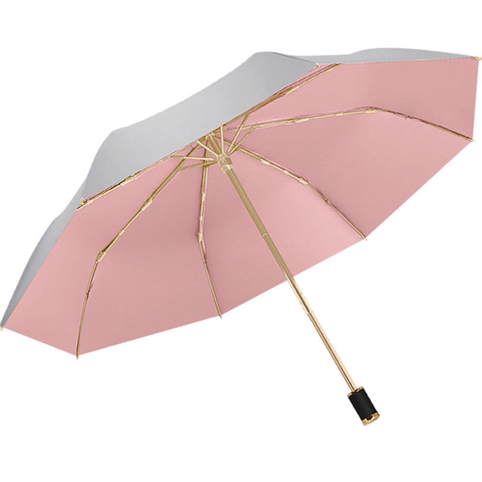 ThreeH Ombrello Rosa UPF 50+ Antipioggia Parasole 8 Stecche