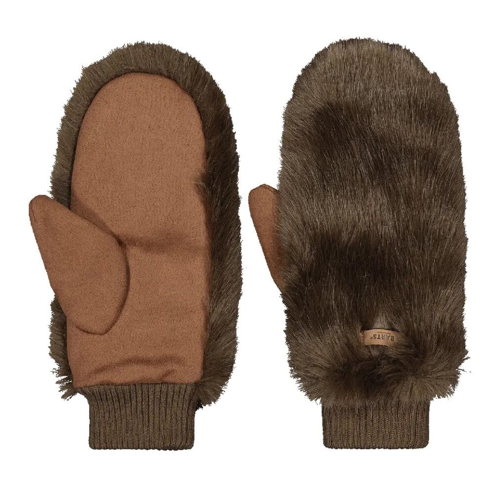 Barts Fur Mitts Guanti Pelliccia Marrone Scuro