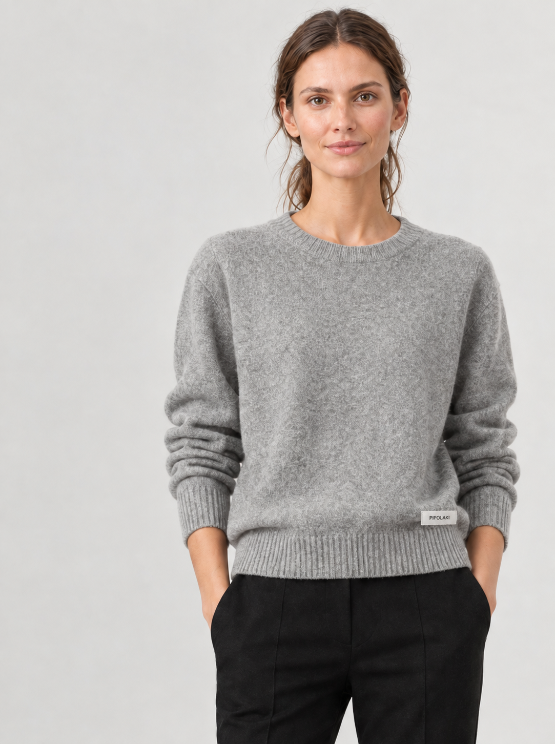 Pipolaki Betty Maglione Donna Grigio XS Lana Cachemire