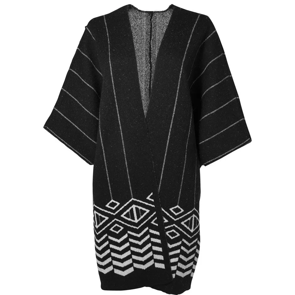 Barts Dawn Poncho Donna Nero Mantella Invernale