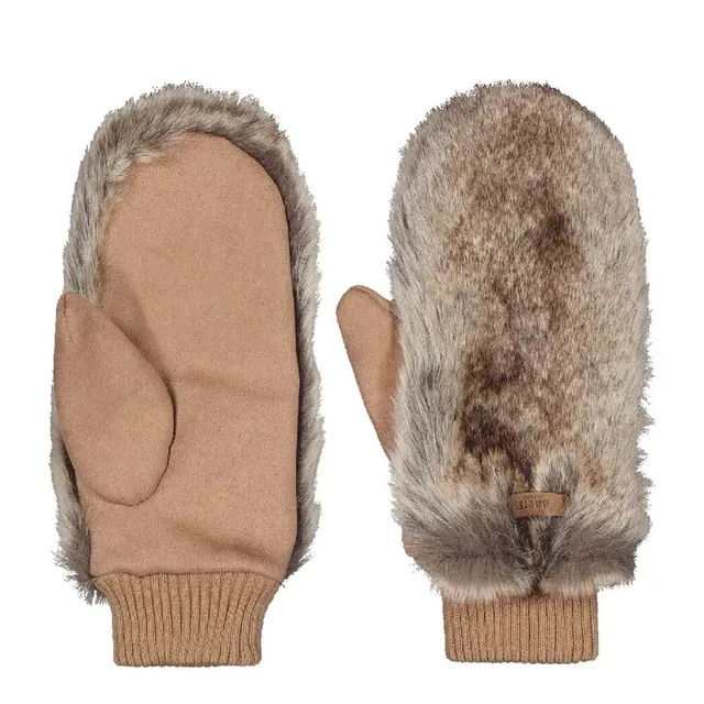 Barts Fur Mitts Guanti Pelliccia Marrone Erica