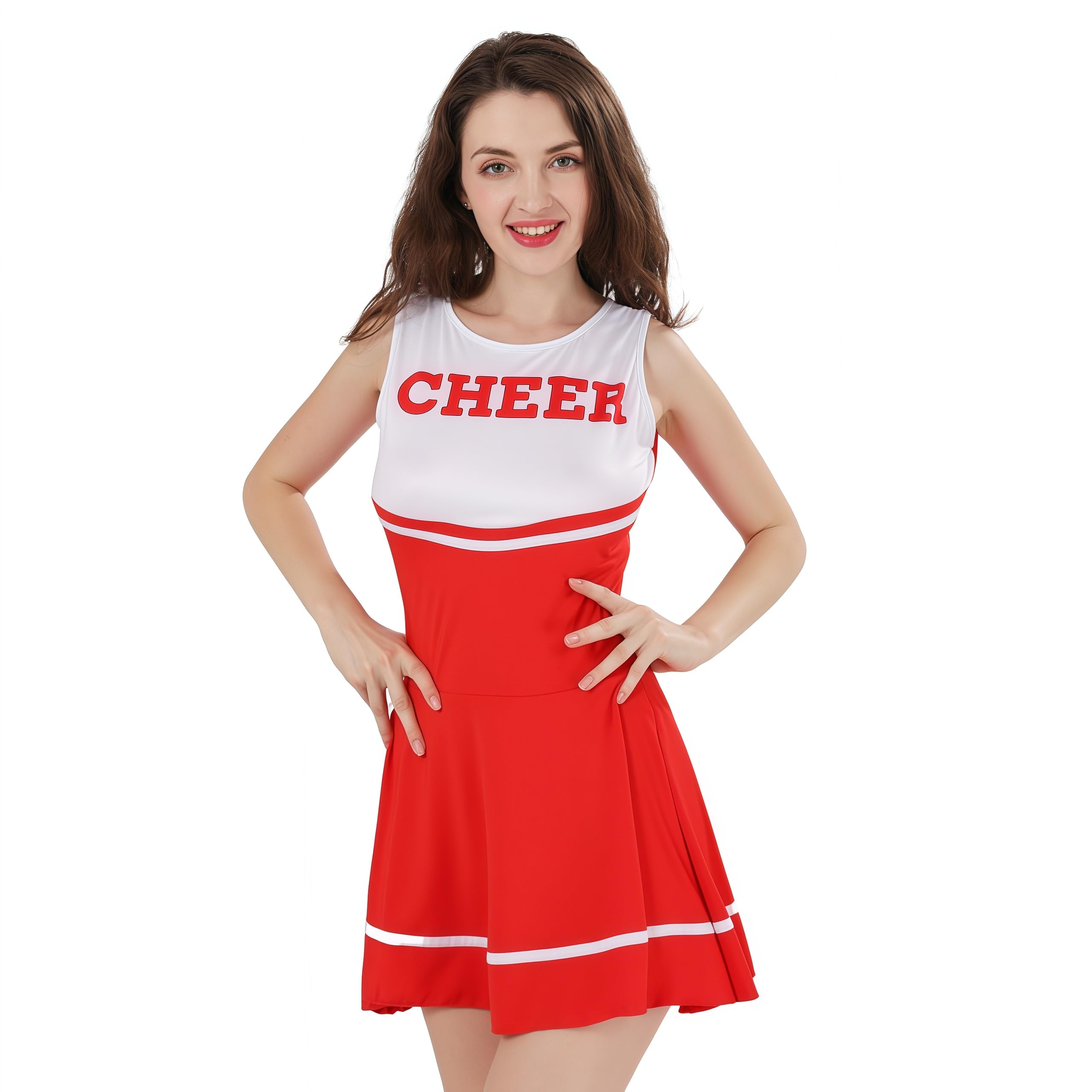 ThreeH Costume Cheerleader Blu Taglia Media con Scritta