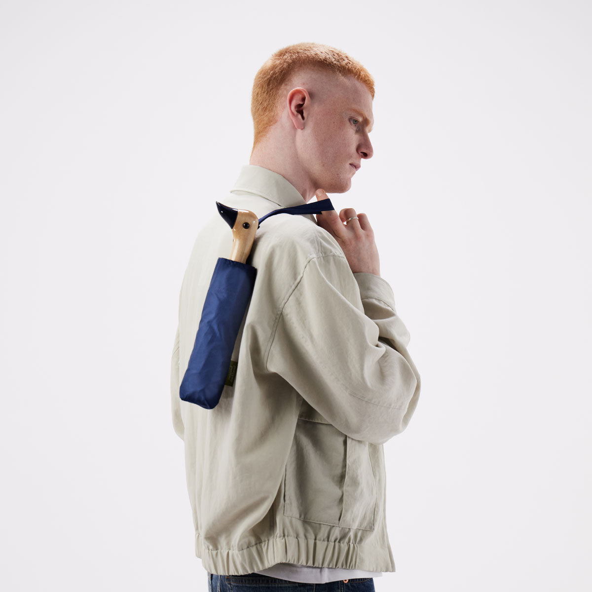 Original Duckhead Duck Ombrello Viaggio Blu Navy Riciclato