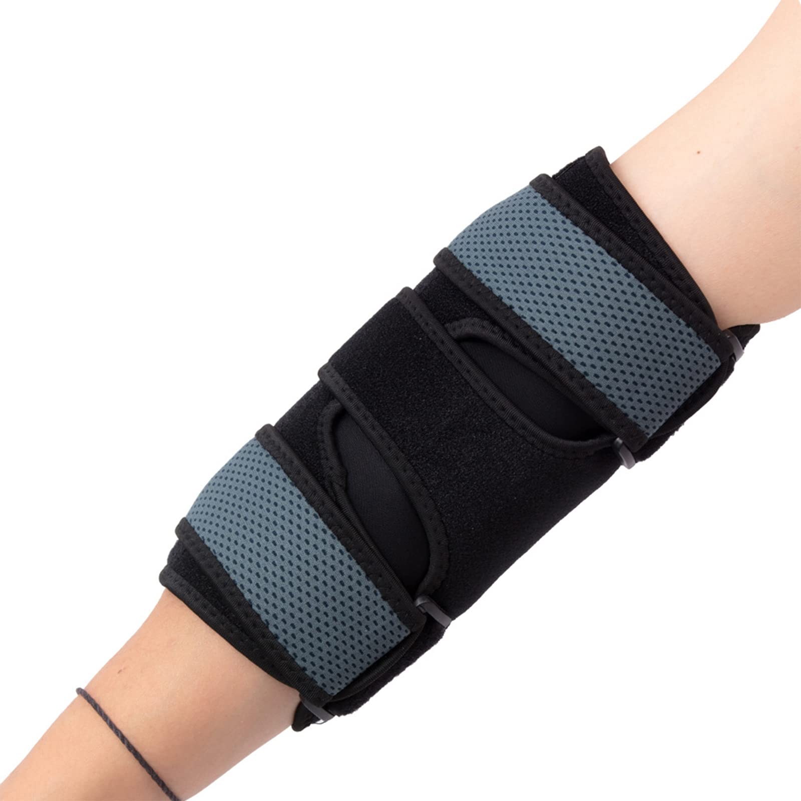 ThreeH Tutore Gomito Verde Sportivo con Stecche Rimovibili