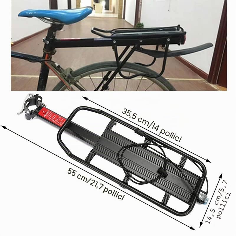 ThreeH Bike Racks portabici posteriore alluminio 50 kg regolabile