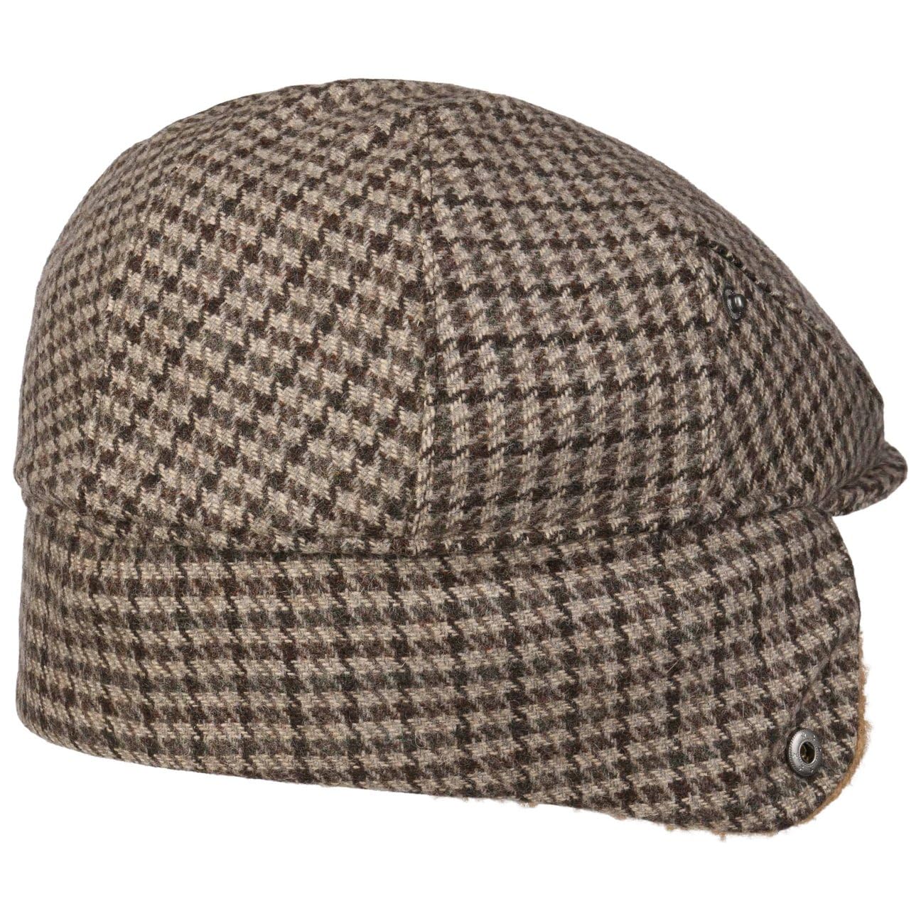 Barts Monzonite Houndstooth berretto piatto uomo lana taglia unica