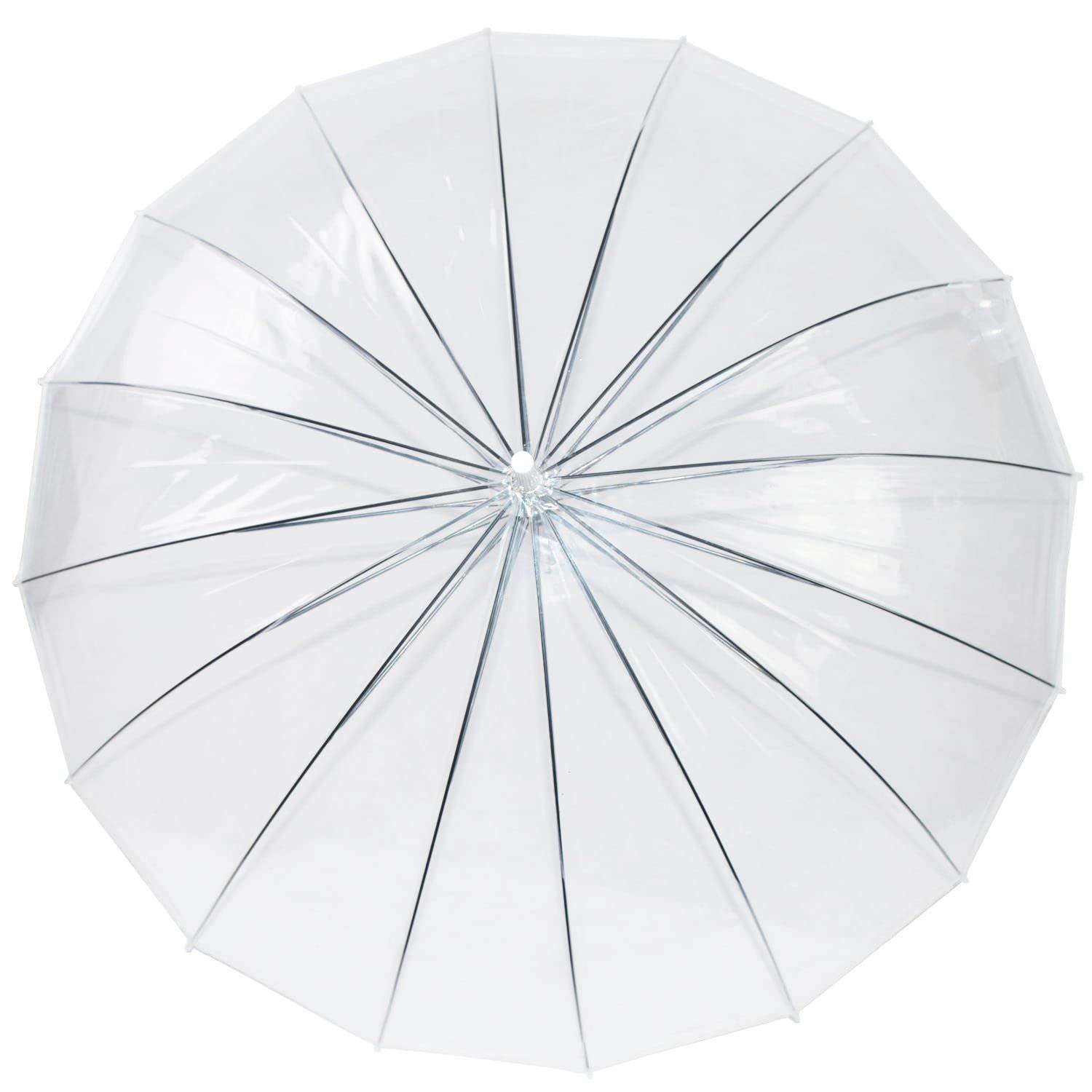 ThreeH ombrello trasparente automatico cupola bianco 16 stecche