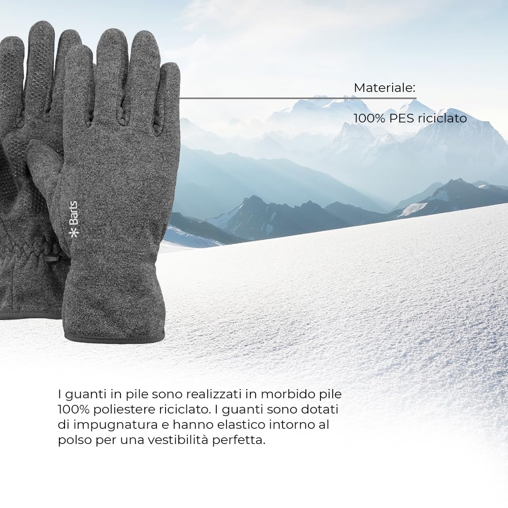 Barts Fleece Guanti pile grigio taglia unica