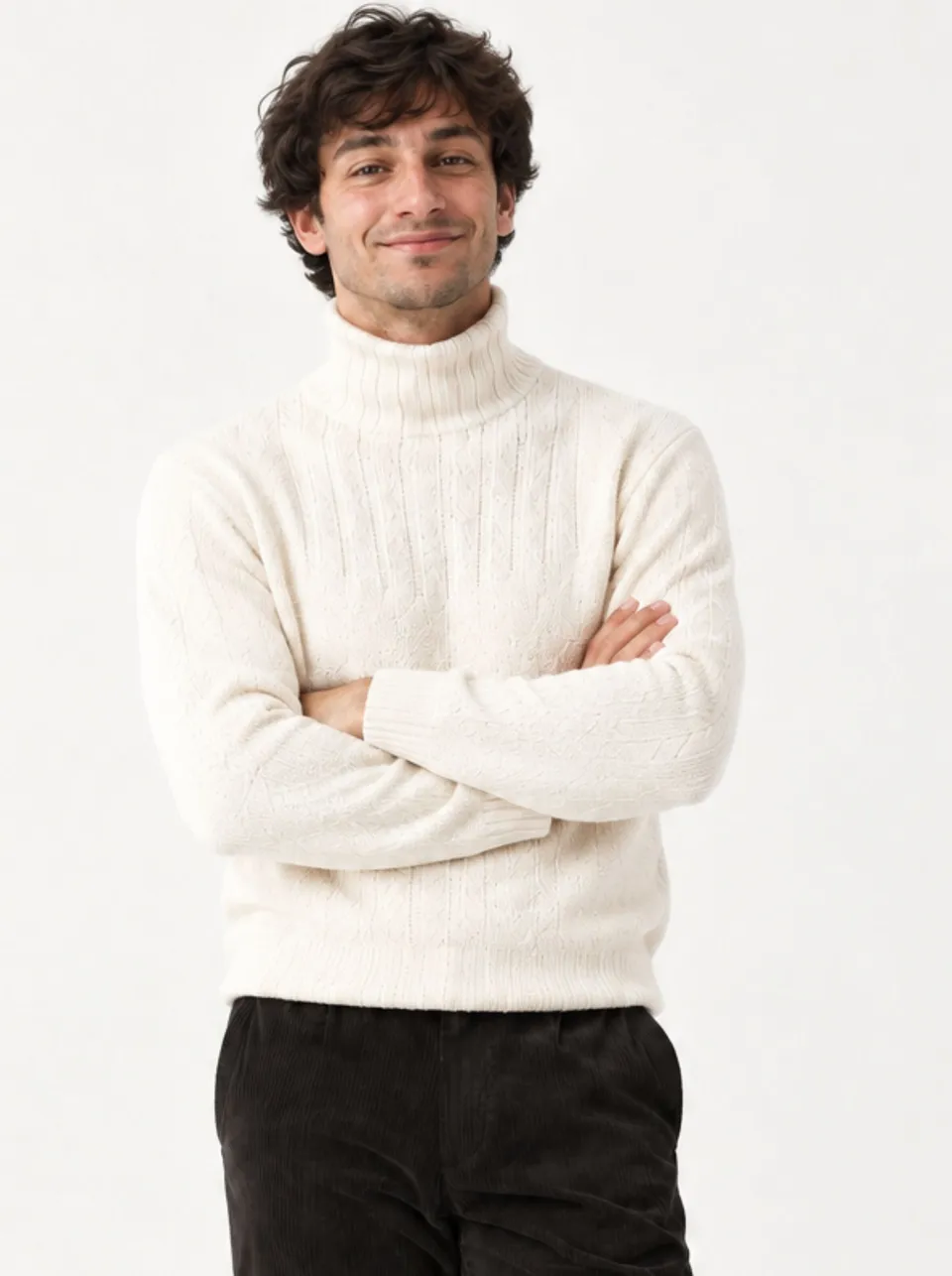 Pipolaki Serac maglione lana uomo ecru taglia M