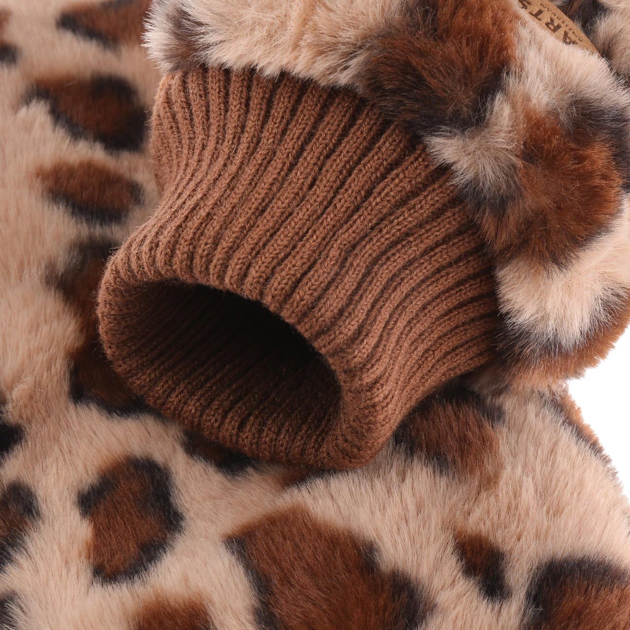 Barts Faux Fur Leo Manopole Donna Leopardate con Fodera