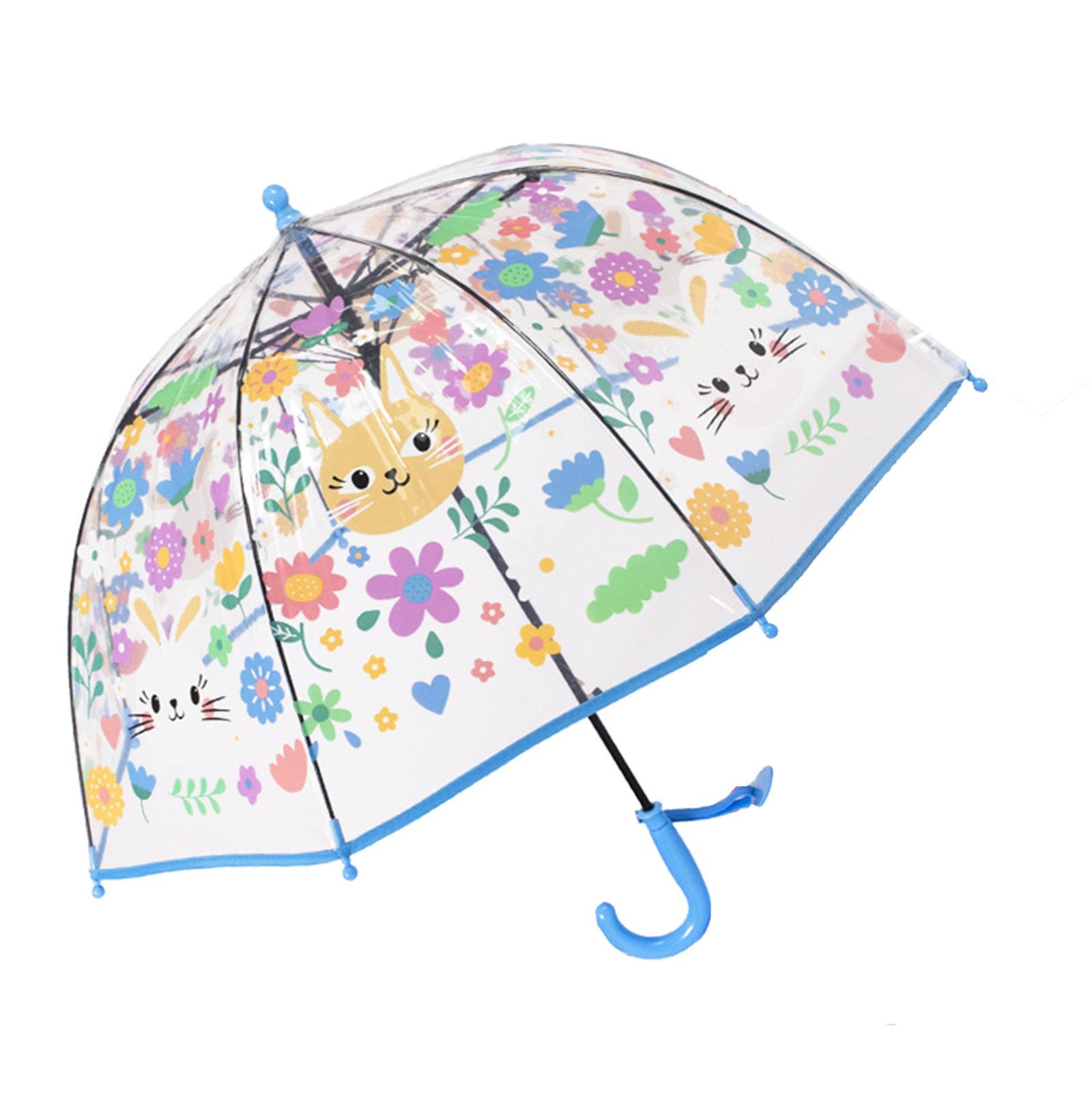 ThreeH ombrello bambini cupola trasparente rosa 70 cm