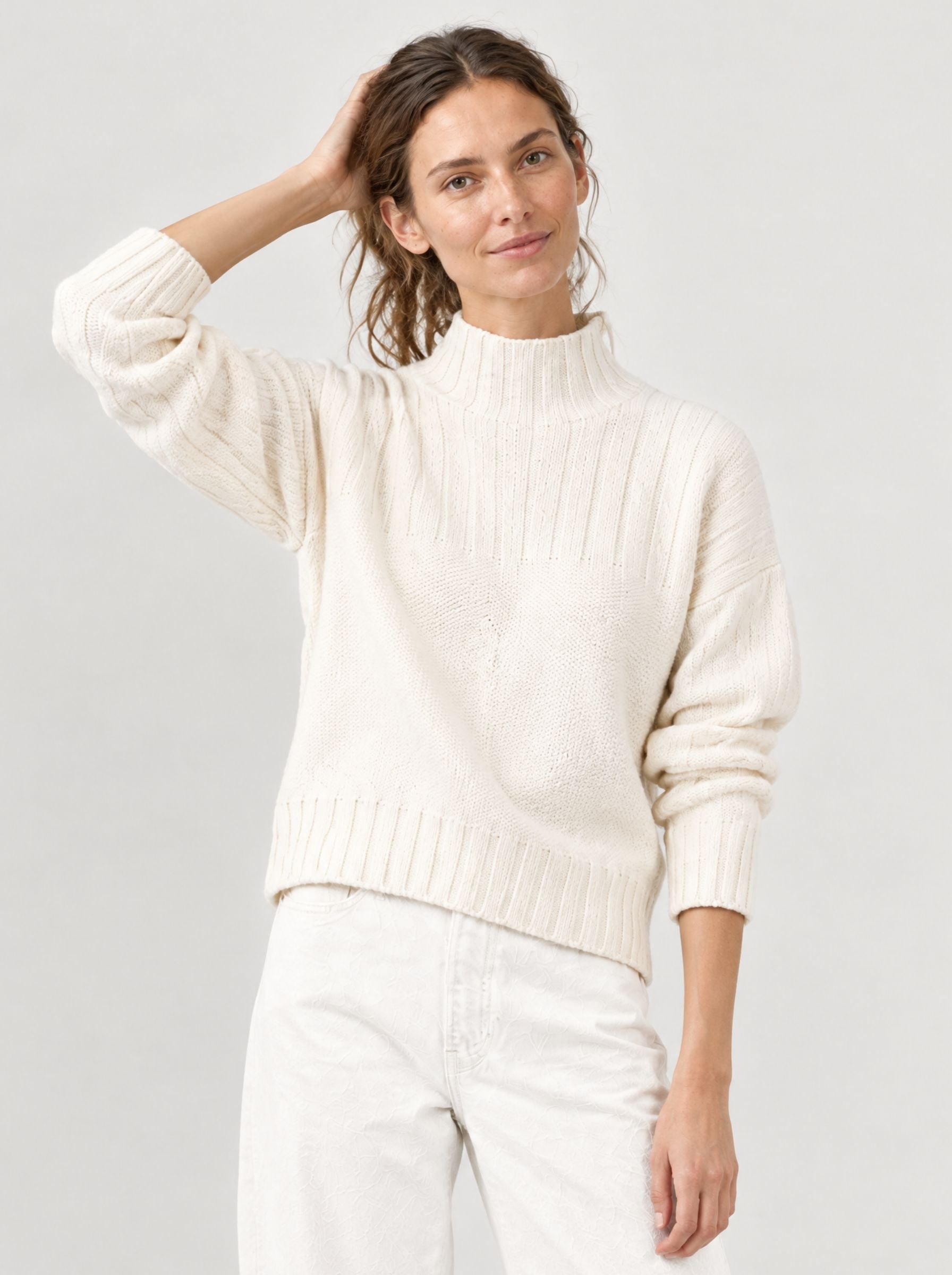 Pipolaki Serac pull donna lana ecru maglione invernale