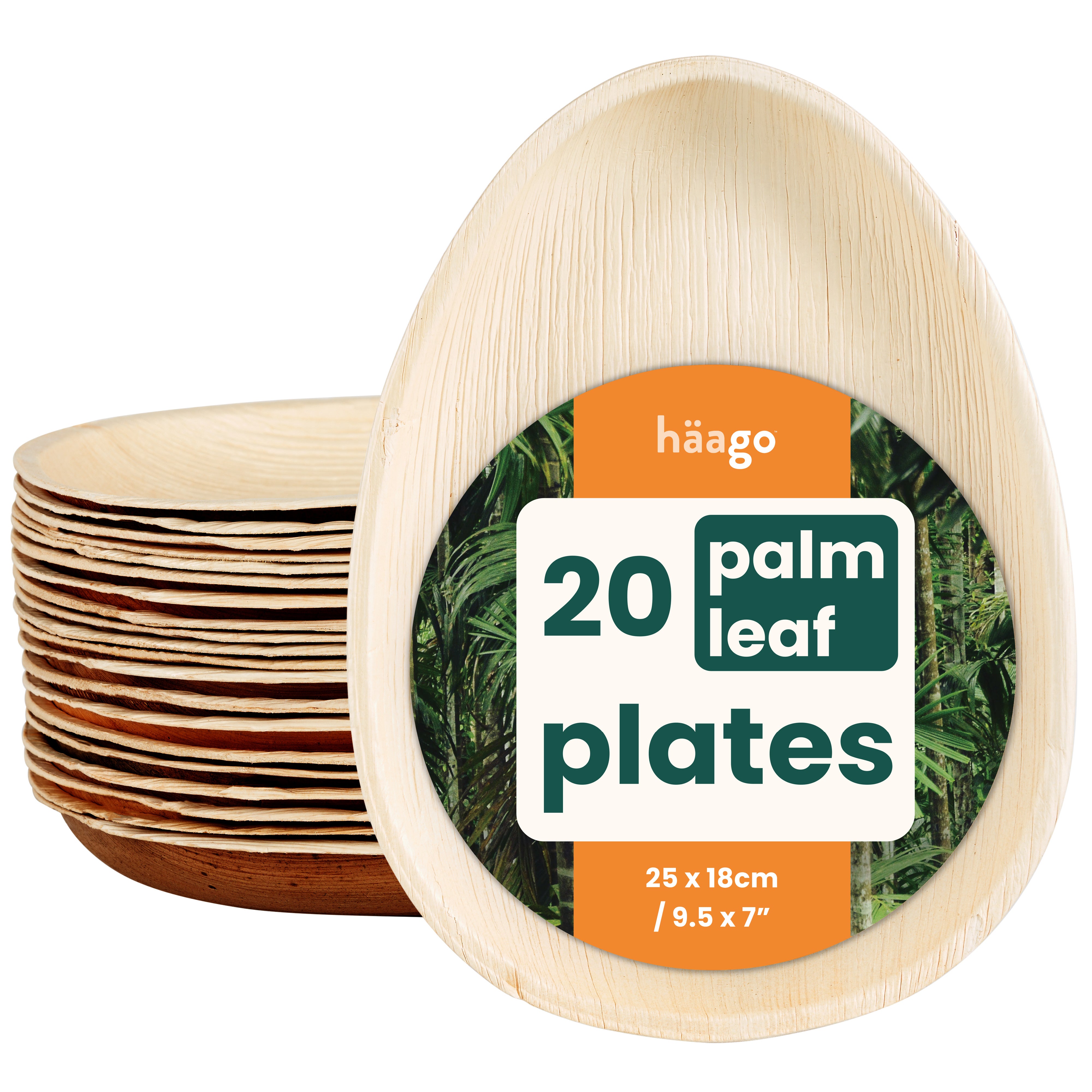 haago Palm Leaf Plates piatti goccia 25cm 20 pezzi compostabili