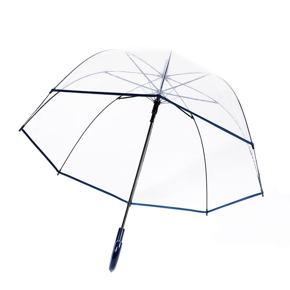 ThreeH ombrello trasparente automatico cupola nero 8 stecche