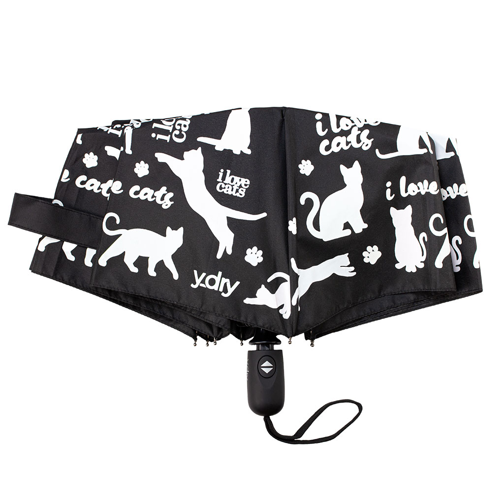 Y-DRY I Love Cats ombrello corto gatti unisex antipioggia