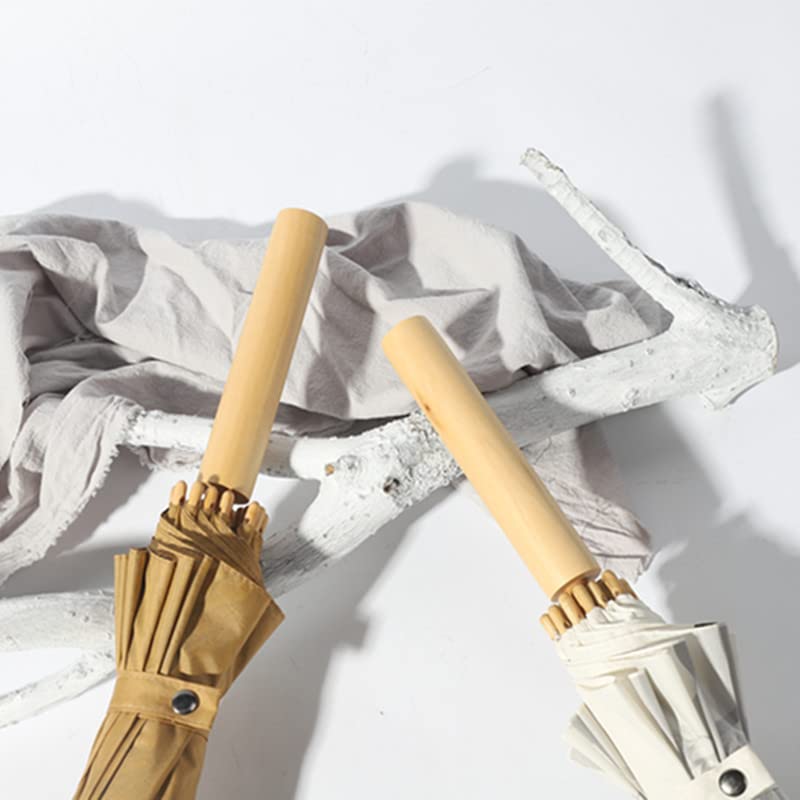 ThreeH Ombrello Bastone Golf Beige Grande Antivento