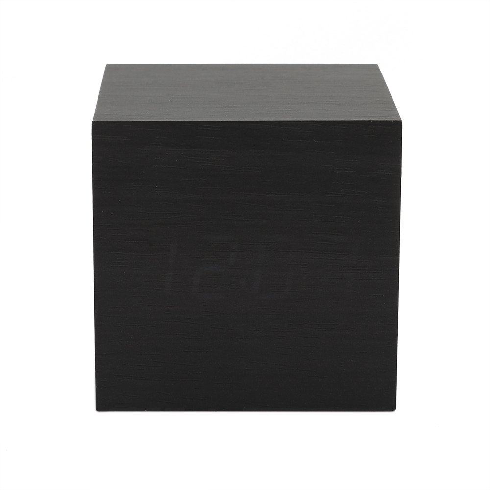 ThreeH Sveglia LED Legno Cubo Black White con 3 Allarmi
