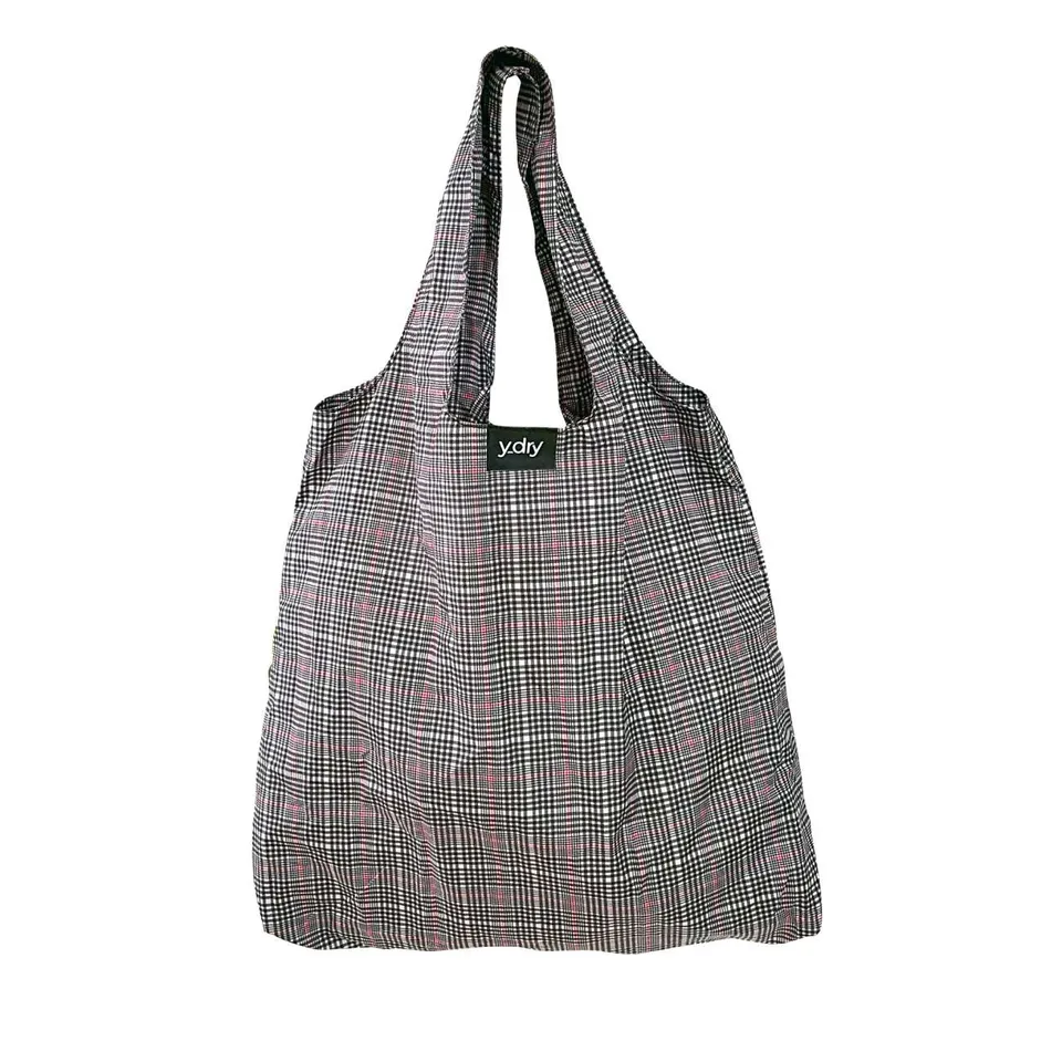 Y-DRY Shopper Bag Ripiegabile Principe di Galles impermeabile