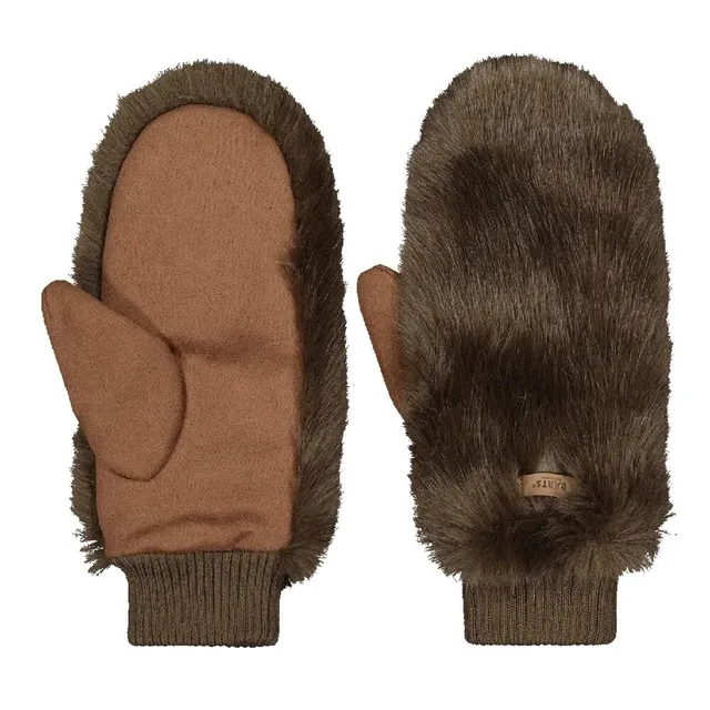 Barts Fur Mitts Guanti Pelliccia Marrone Scuro