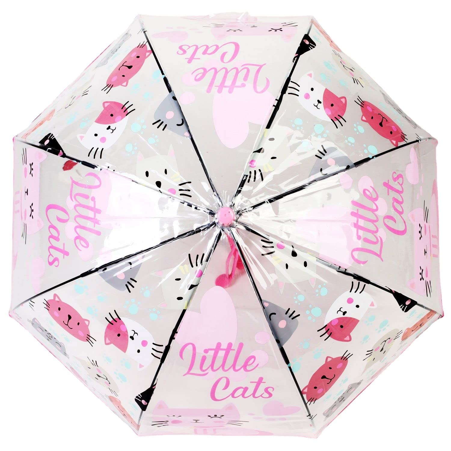 ThreeH Ombrello Bambini Rosa Trasparente Automatico 70 cm
