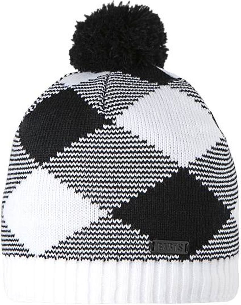 Barts Greg Beanie berretto pompon nero bianco a scacchi