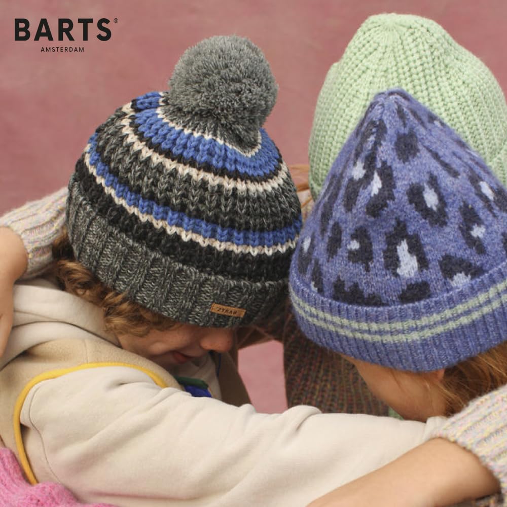 Barts Wilhelm Berretto Bambino Grigio Antracite con Pompon