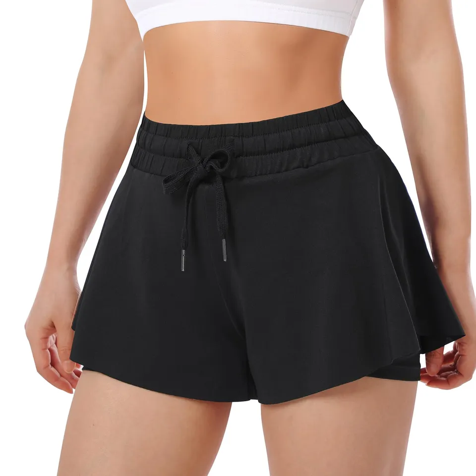 ThreeH Pantaloncini Yoga Donna 2 in 1 Traspiranti Estate