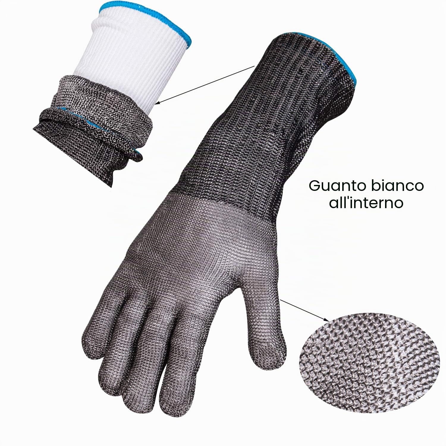 ThreeH GL21 guanto antitaglio acciaio L