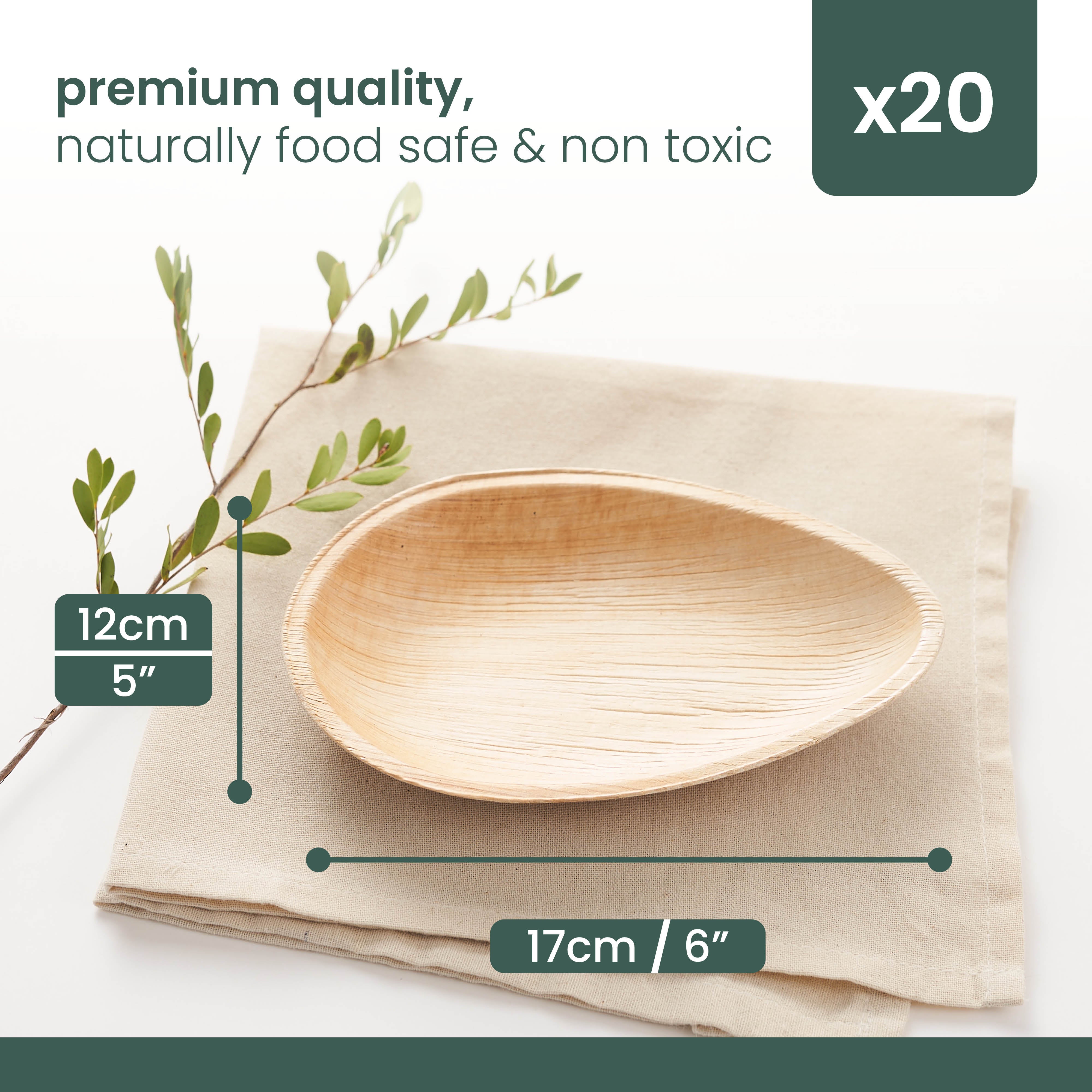 Haago Palm Leaf Plates Teardrop piatti 15cm 20 pezzi biodegradabili
