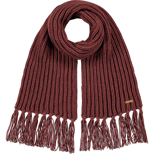 Barts Night Sciarpa Donna Maglia con Frange Burgundy