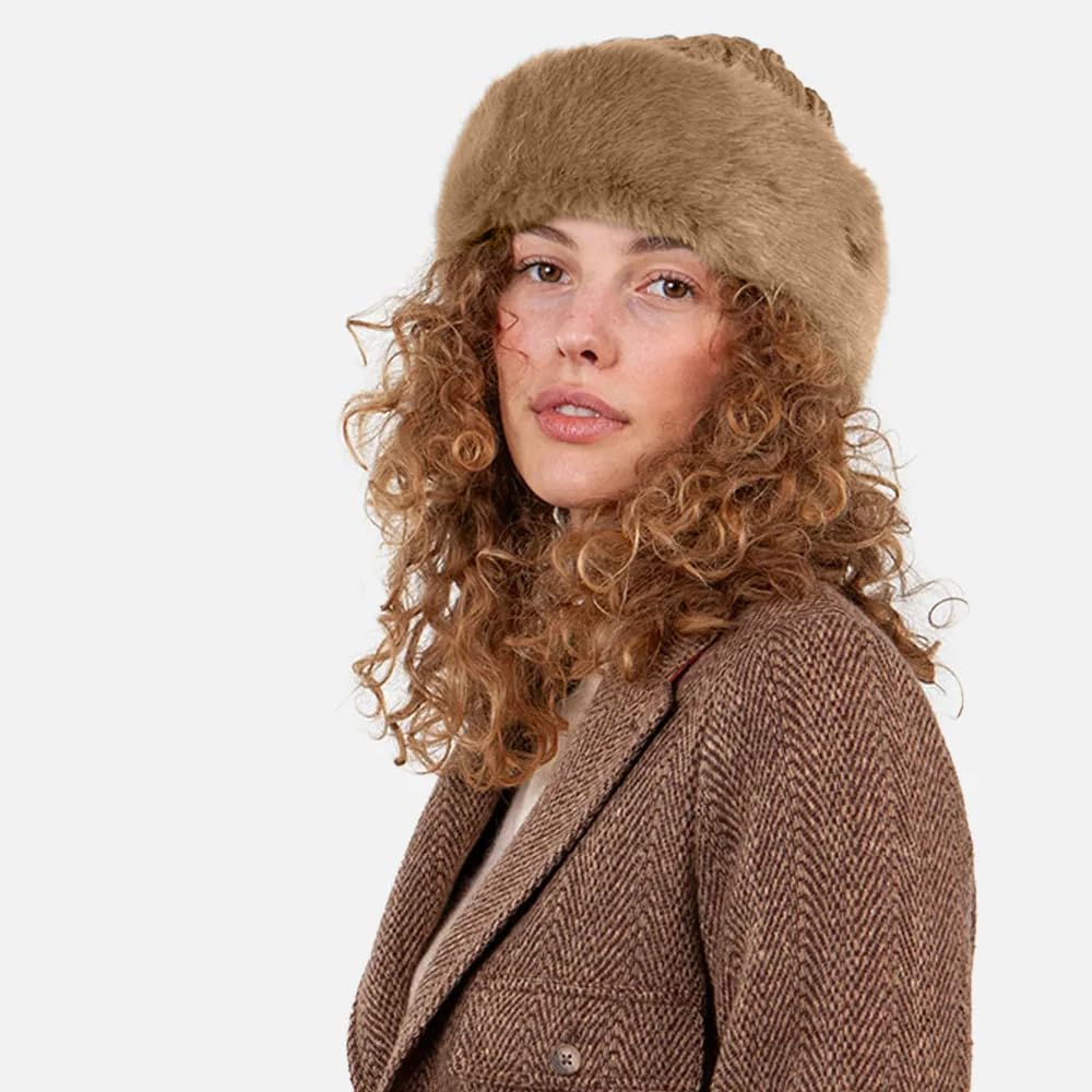 Barts Fur Cable Bandhat berretto trecce pile pelliccia