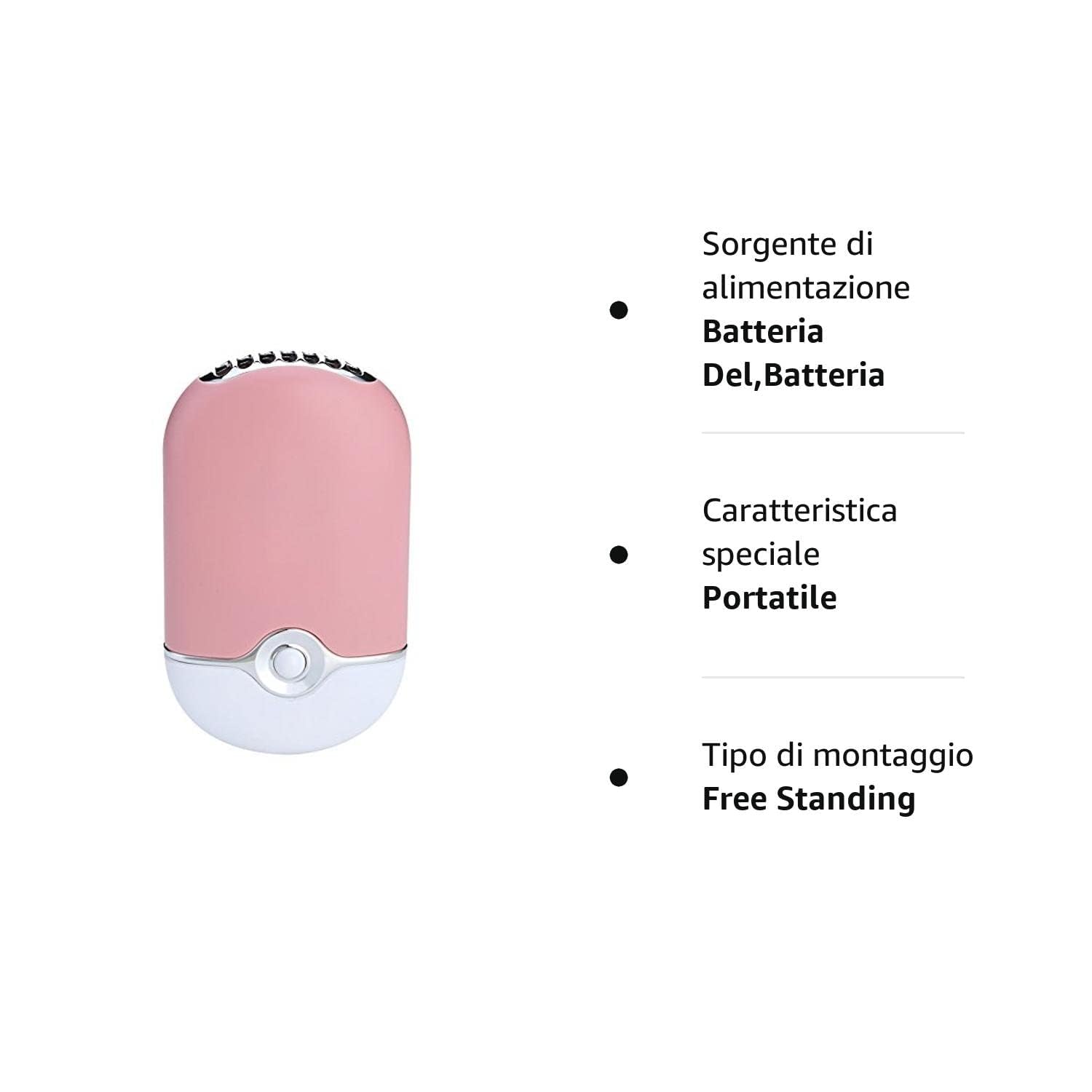 ThreeH USB Fridges F015 mini ventilatore portatile rosa chiaro USB