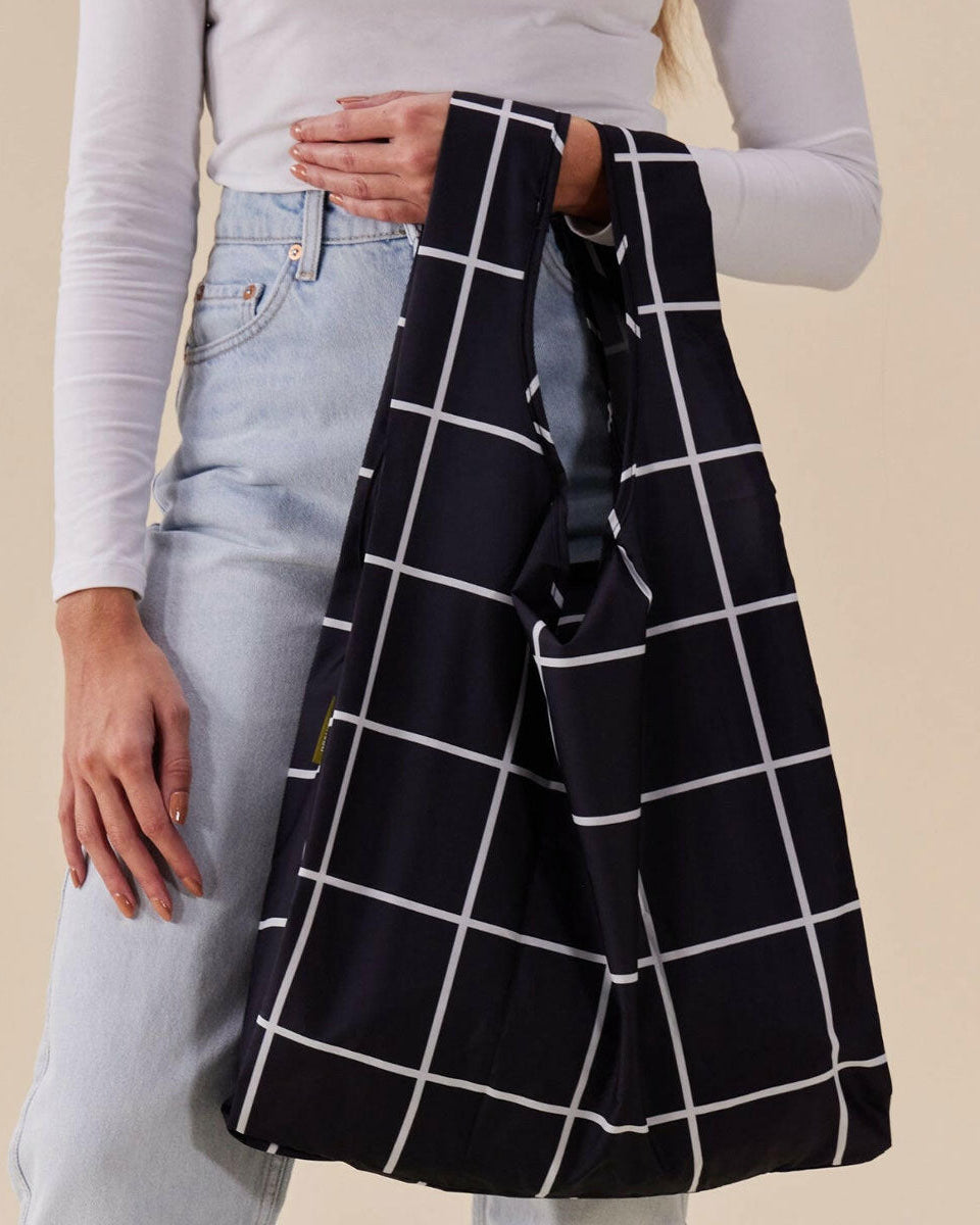 Original Duckhead Rainy Day Sets Black Grid Bundle ombrello + shopper nero