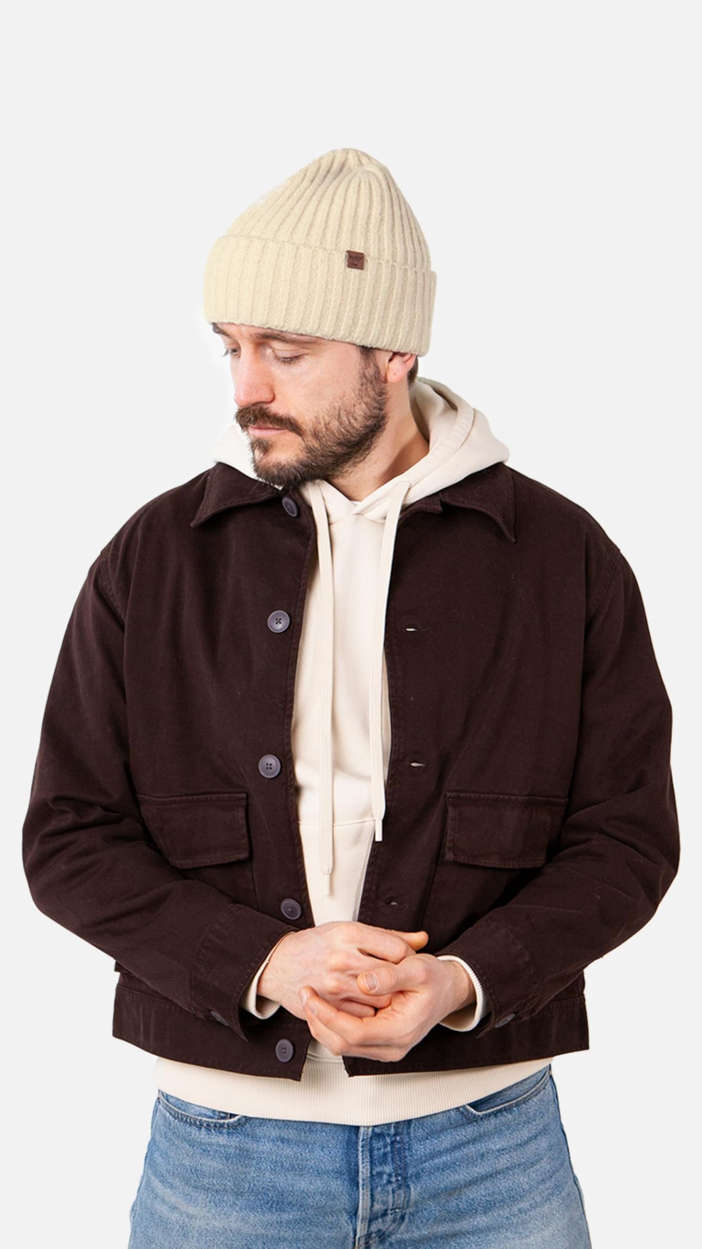 Barts Wyon Berretto Ecru Beige Stretch Autunno Inverno