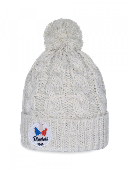 Pipolaki Enfant Bonnet Alpina berretto bimbo ecru pompon