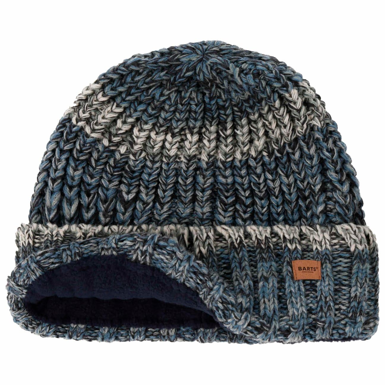 Barts Akotan beanie donna uomo blu con risvolto invernale
