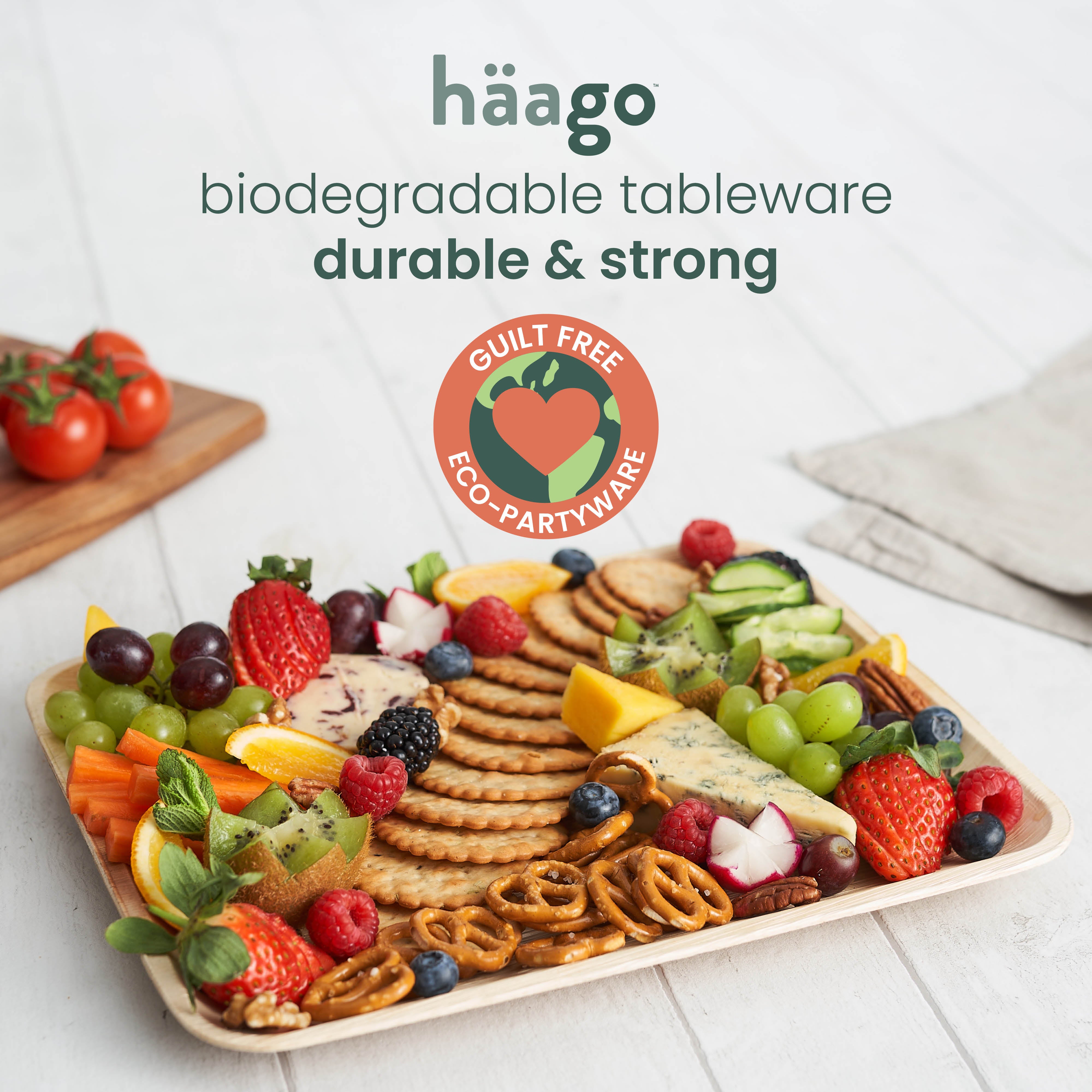 Haago Palm Leaf Trays vassoi grandi 25x30cm 12 pezzi