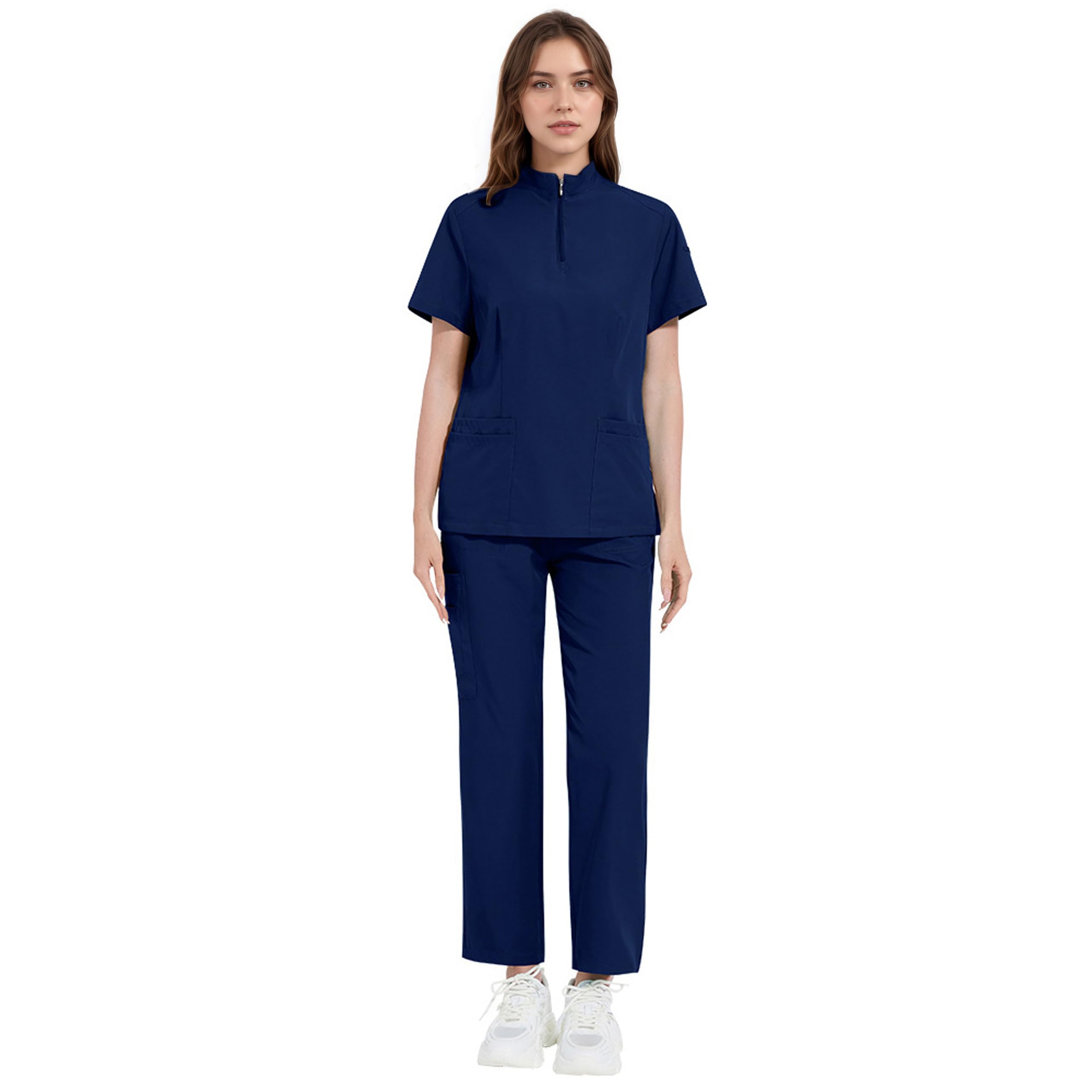 ThreeH divisa medica camice+pantaloni taglia M blu scuro