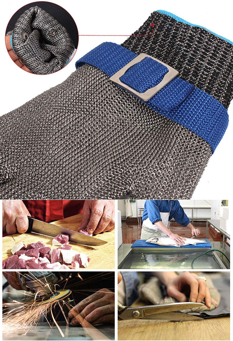ThreeH GL09 Guanto Antitaglio L Acciaio Inox Livello 5