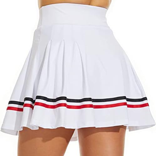 ThreeH Gonna Tennis Plissettata XL Bianca con Tasche
