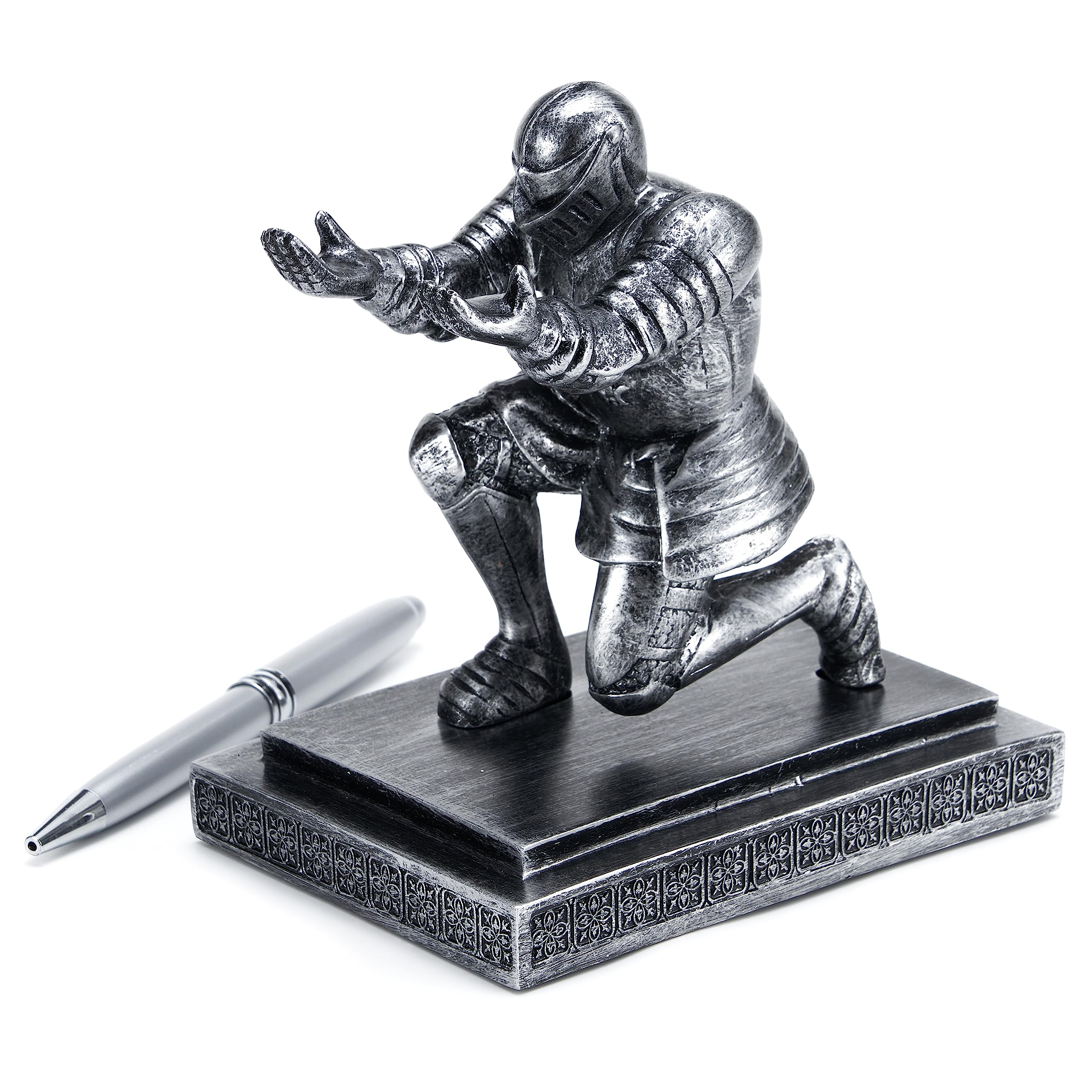 ThreeH Knight portapenne da scrivania grigio con penna