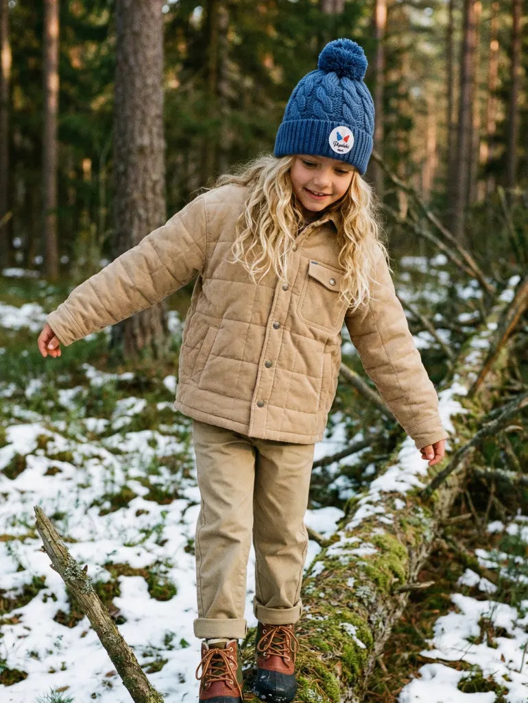Pipolaki Enfant Bonnet Alpina berretto bimbo ecru pompon