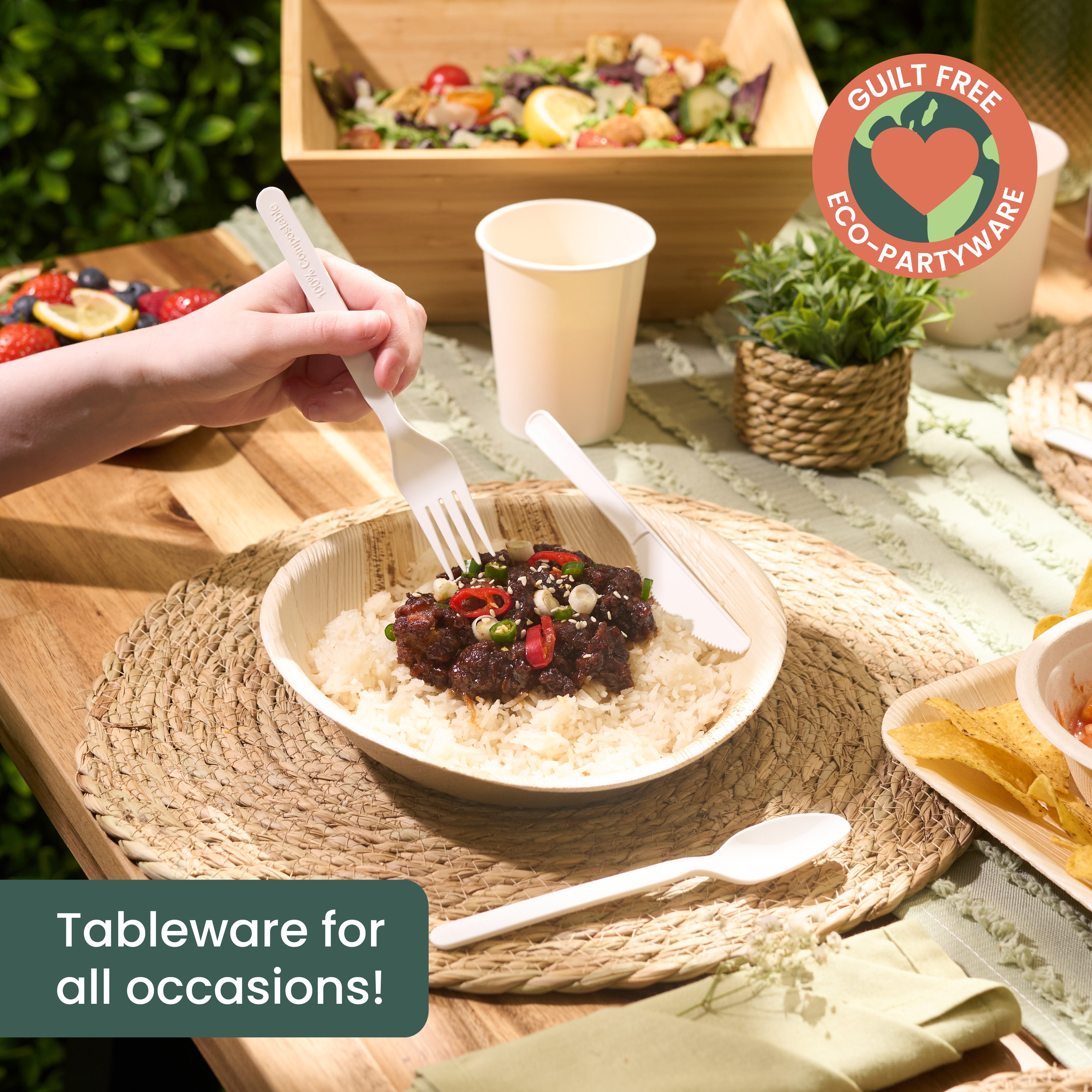 Haago PLA Cutlery Set posate bianche 180 pezzi compostabili