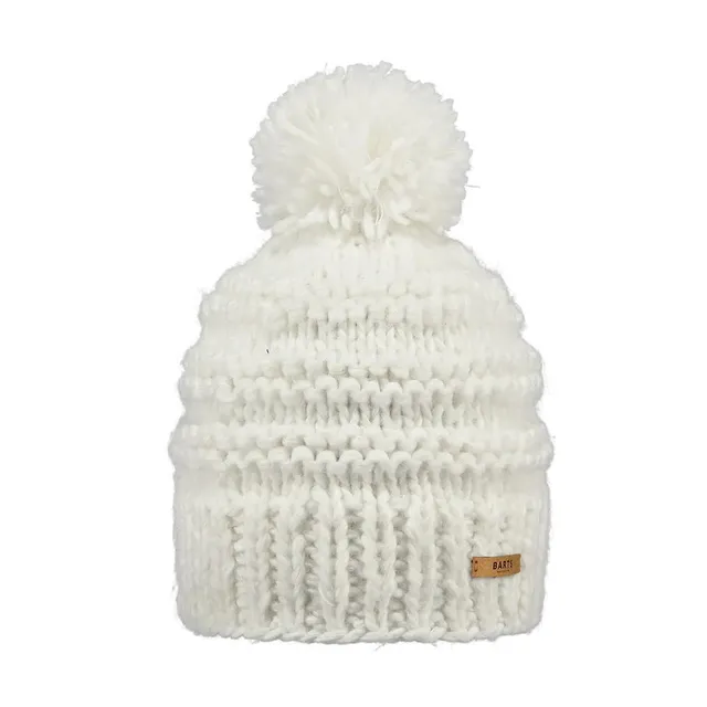 Barts Jasmin Berretto Donna White con Pompon e Pile
