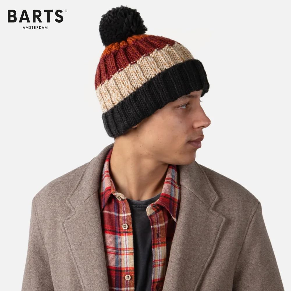 Barts Wilhelm Berretto con Pompon Cedar con Risvolto