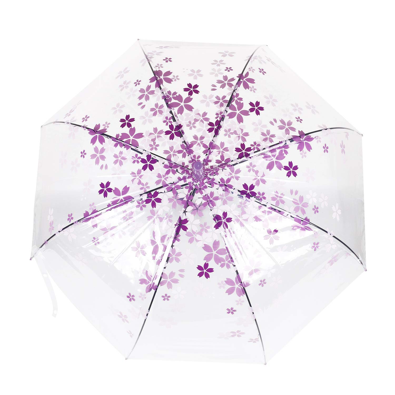 ThreeH KS11 Ombrello Trasparente Donna Viola Automatico